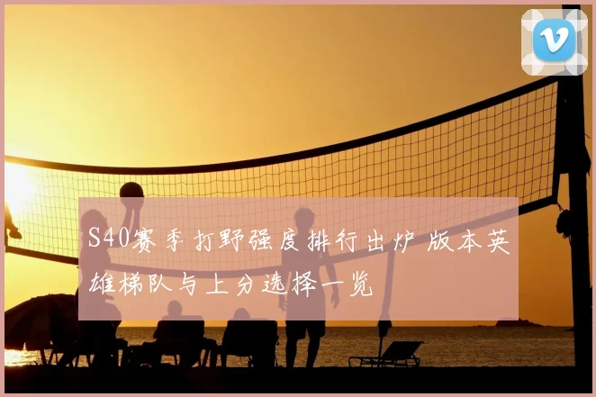 S40赛季打野强度排行出炉 版本英雄梯队与上分选择一览